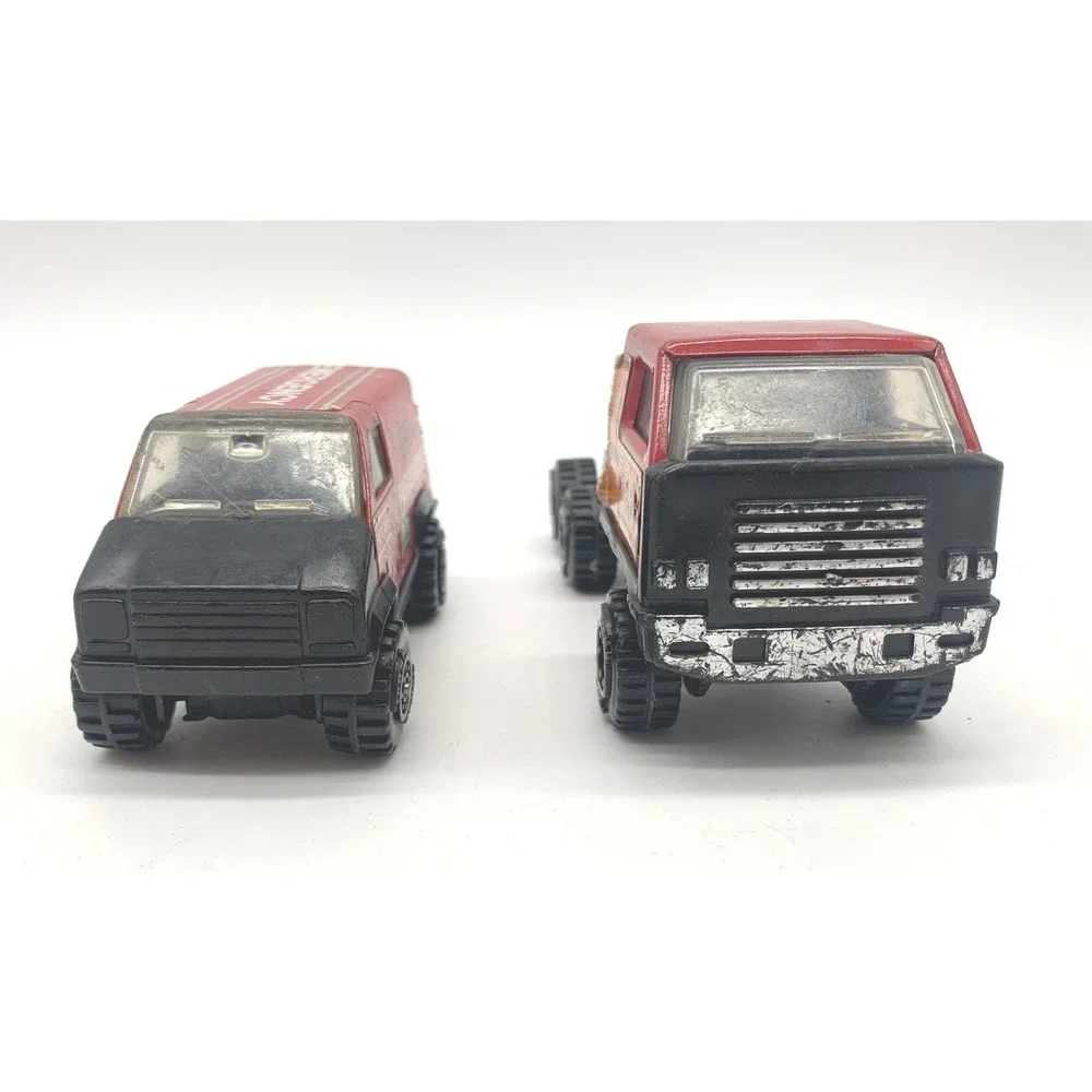 Tonka Diecast Vehicle Lot 4pc Red Black Tan Vintage 1980s Emergency Tow Horse